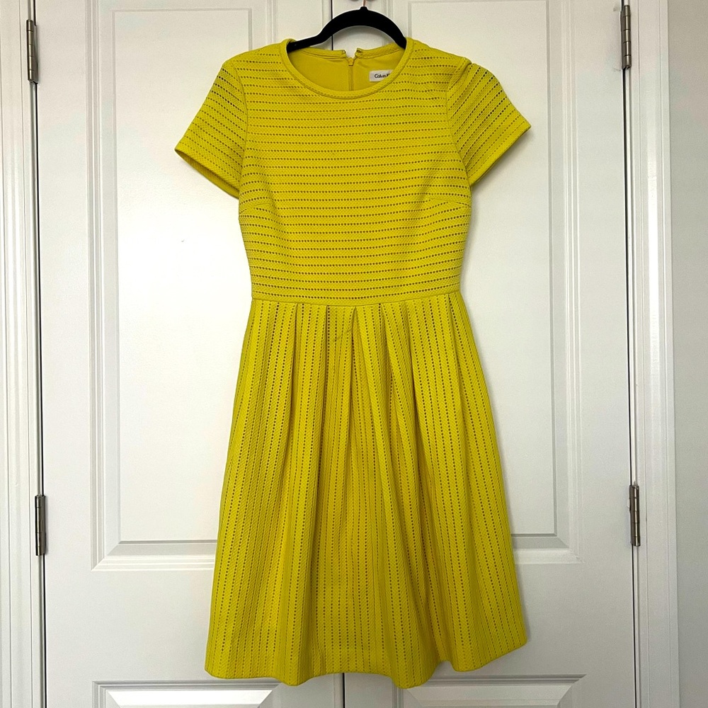 Yellow a-line dress
